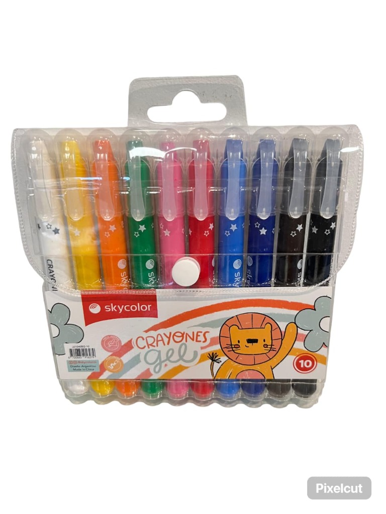 CRAYONES DE GEL.x10 COLORES GSOS.SKYCOLORS